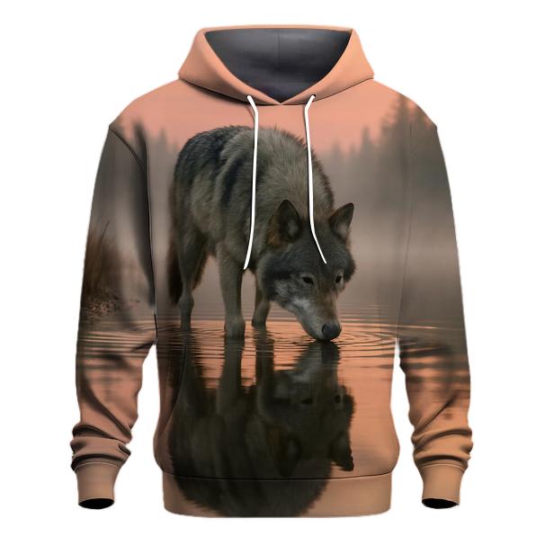 Lone Wolf River Reflection pullover hoodies