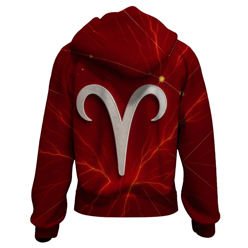 Aries Fire Constellation Map zip-up hoodies