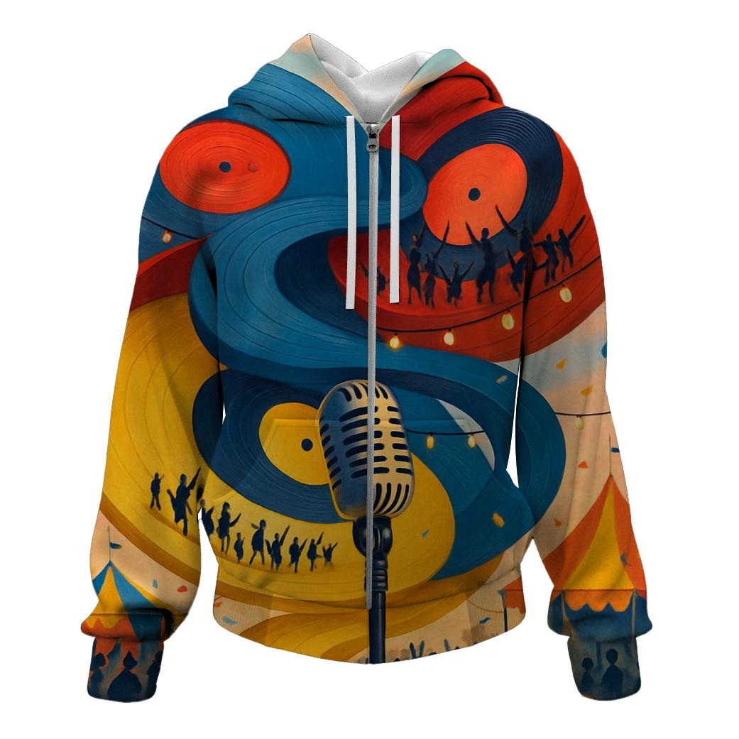 Vinyl Spiral Festival graphic hoodies