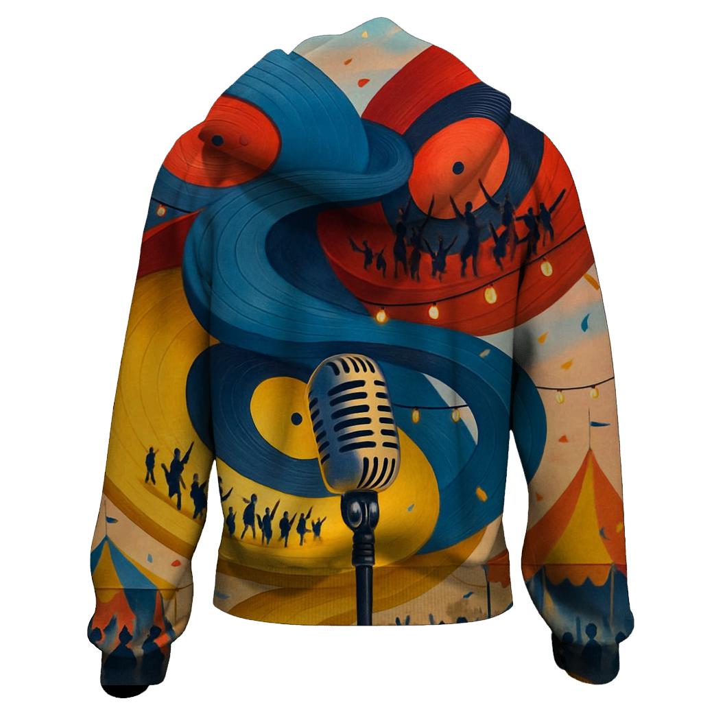 Vinyl Spiral Festival graphic hoodies