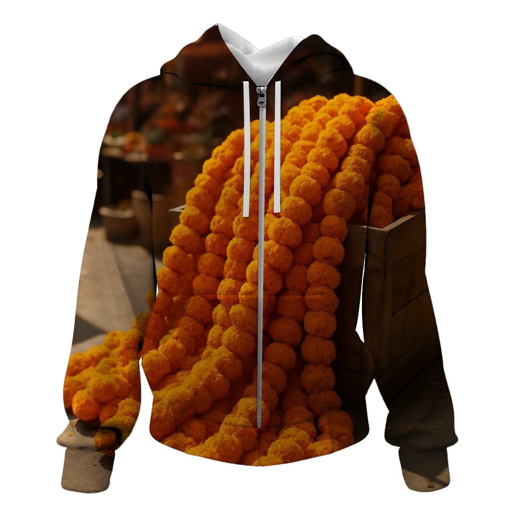 Marigold Market Stall At Noon printed hoodies
