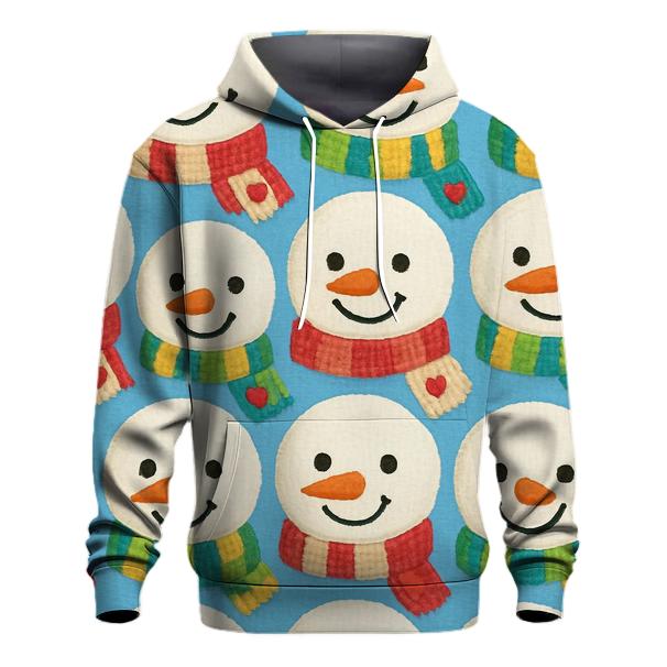 Snowman Scarf Grid Design premium hoodies