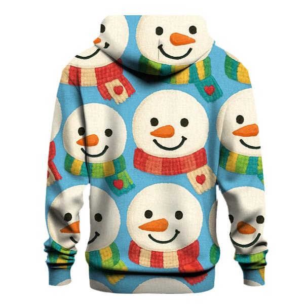 Snowman Scarf Grid Design premium hoodies