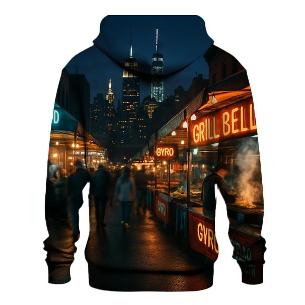 Night Market Alley With Skyline Vista graphic hoodies