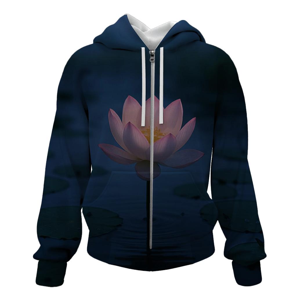 Wetland Lotus At Twilight premium hoodies