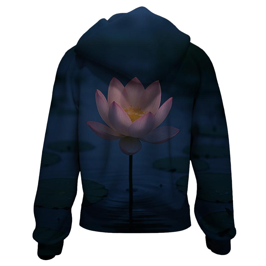Wetland Lotus At Twilight premium hoodies