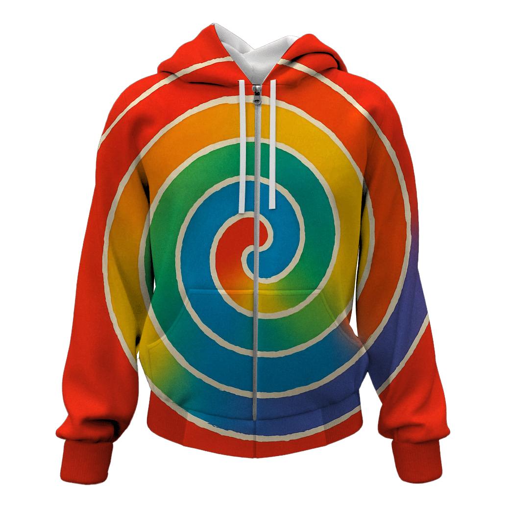 Classic Rainbow Spiral lightweight hoodies
