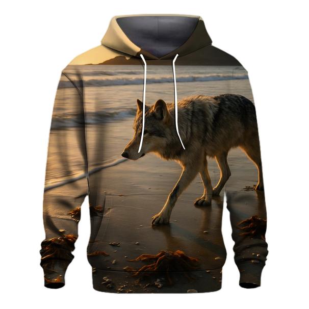 Coastal Wolf At Low Tide pullover hoodies