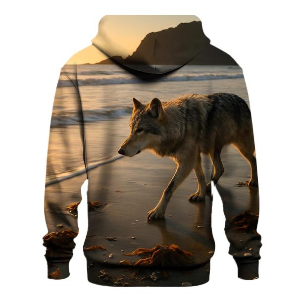 Coastal Wolf At Low Tide pullover hoodies