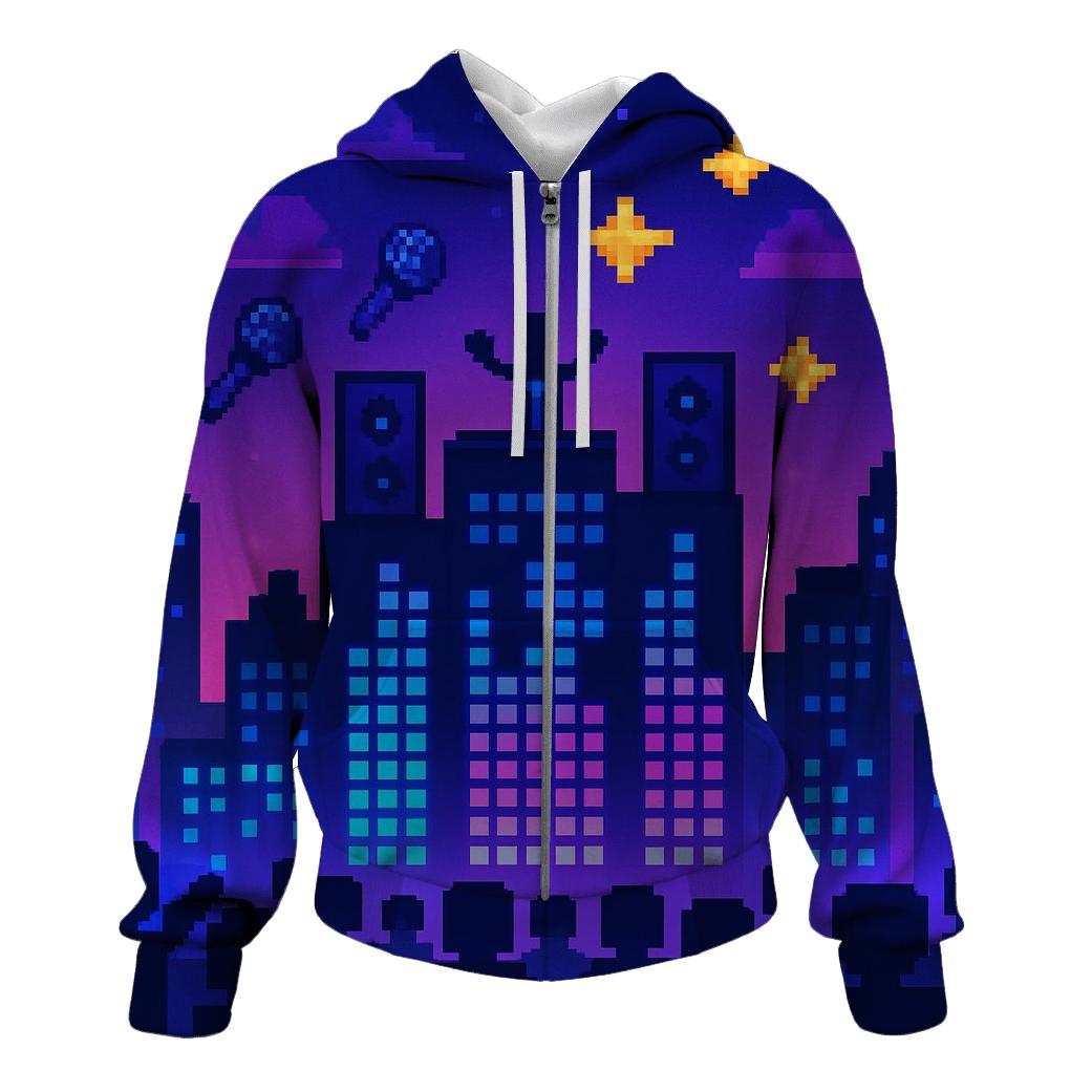Pixel Concert Skyline pullover hoodies
