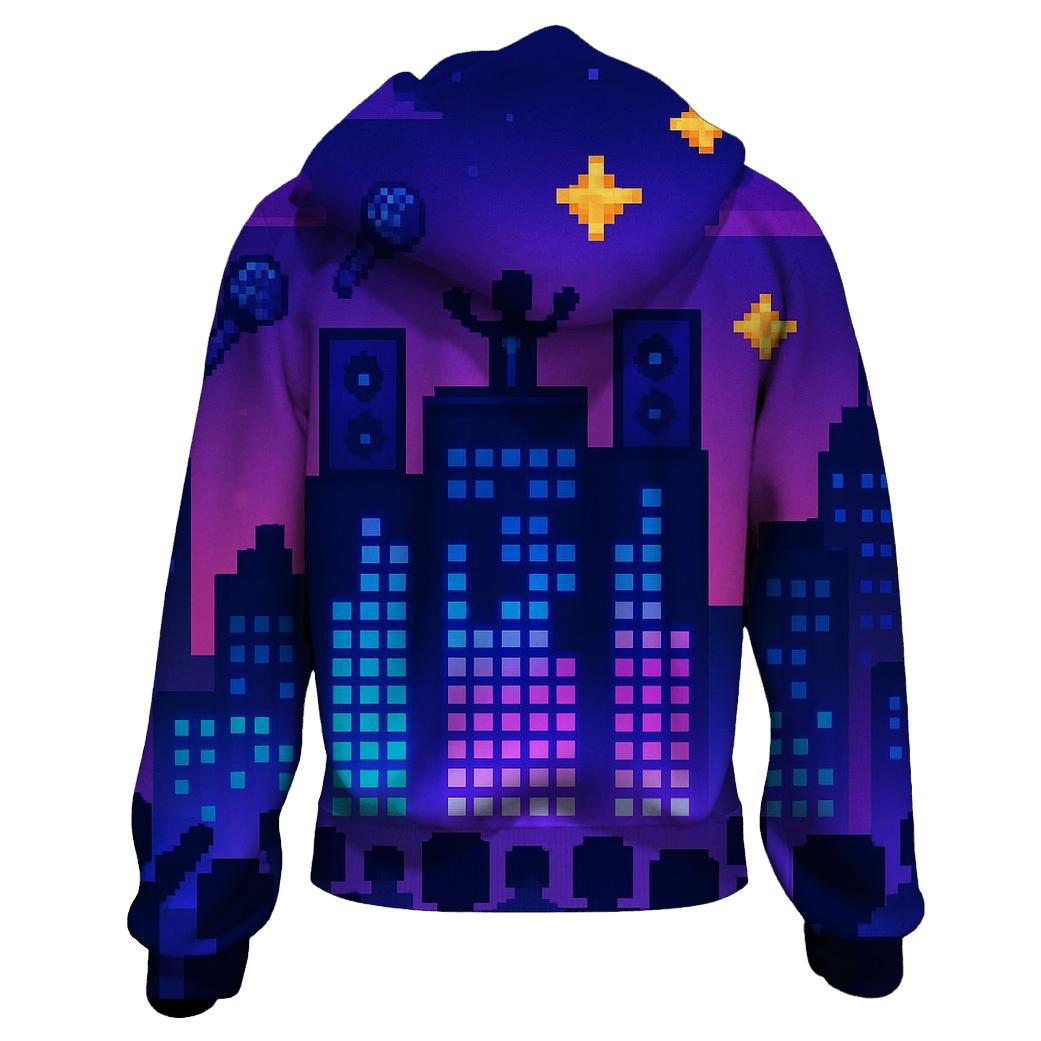 Pixel Concert Skyline pullover hoodies