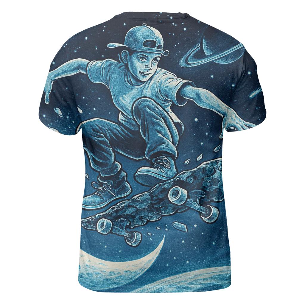 Celestial Skateboarder statement graphic shirts