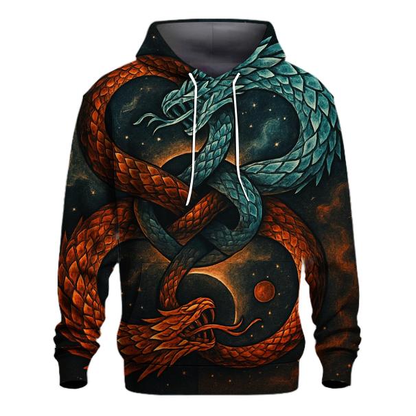 Binary Ouroboros Twin Souls graphic hoodies