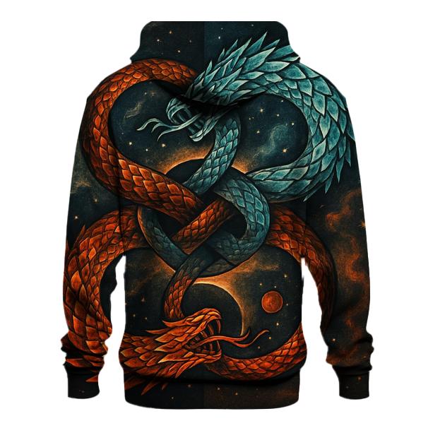 Binary Ouroboros Twin Souls graphic hoodies