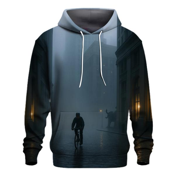 Fogbound Dawn Over The Financial District printed hoodies