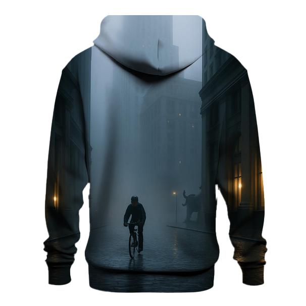 Fogbound Dawn Over The Financial District printed hoodies