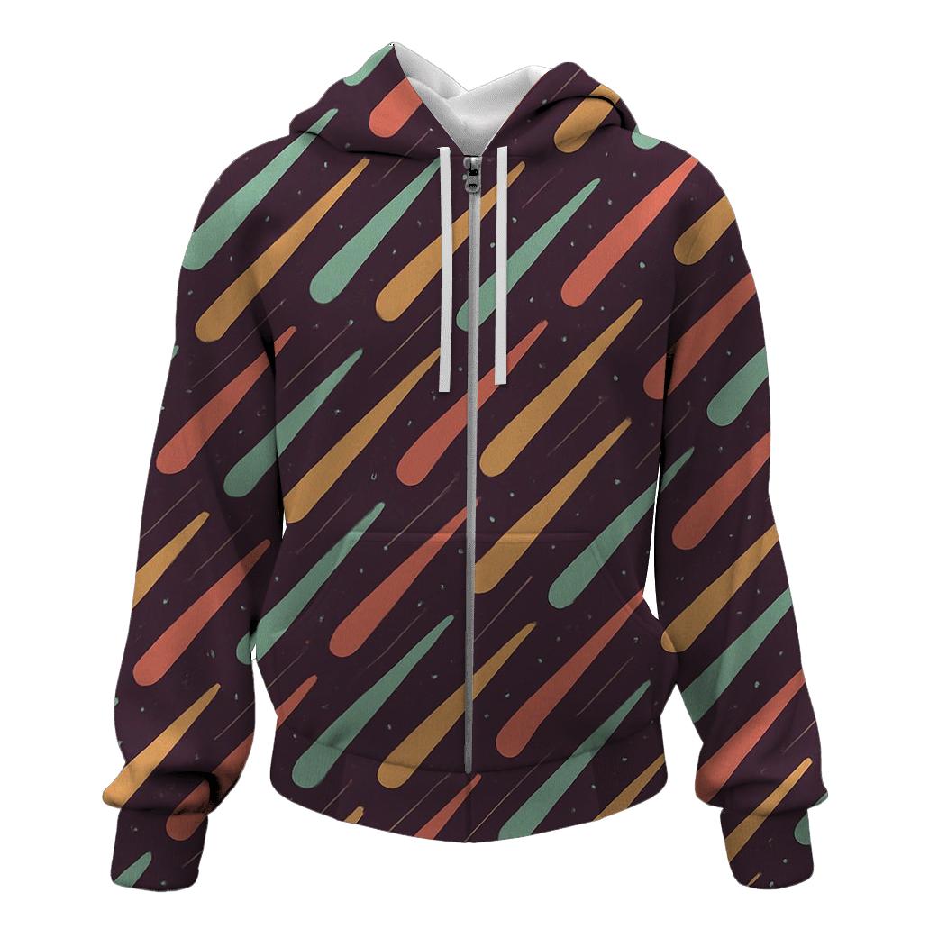 Meteor Curtain Mosaic zip-up hoodies