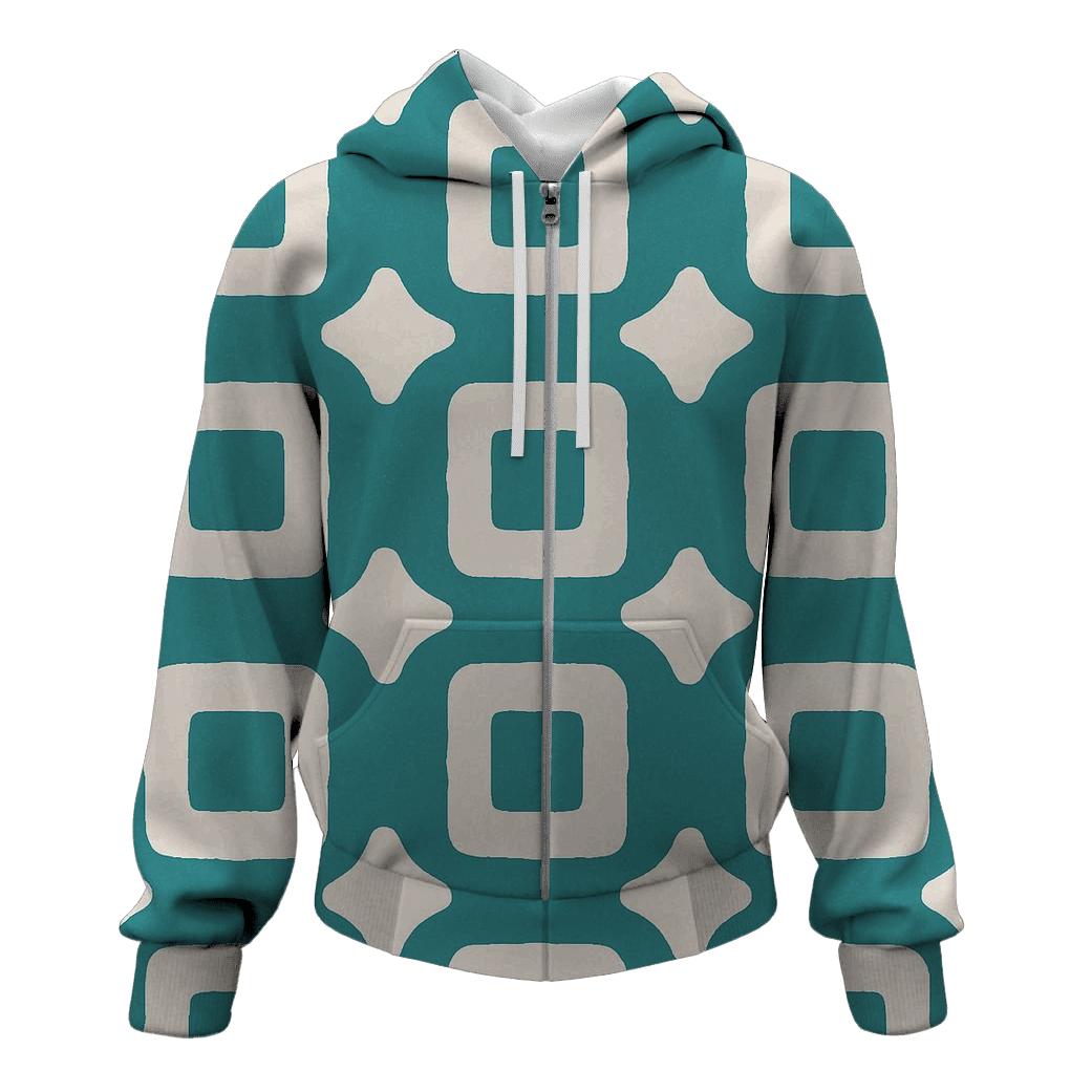 Itajime Clamp Grid zip-up hoodies