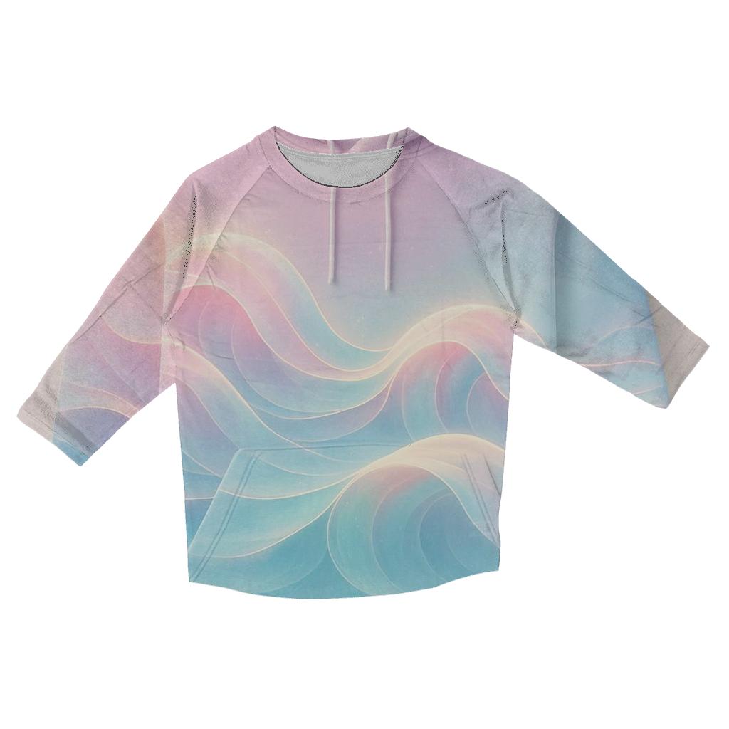 Aurora Wave Gradient designer 3/4 sleeve blouses