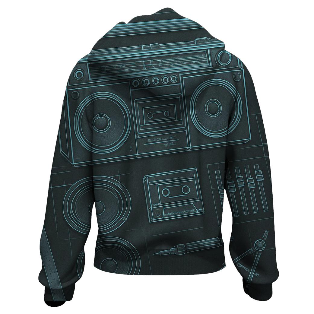 Boombox Blueprint hoodie designs