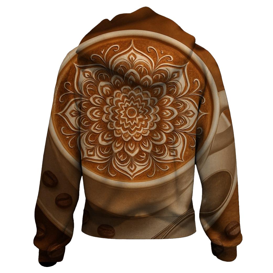 Latte Swirl Mandala embroidered hoodies