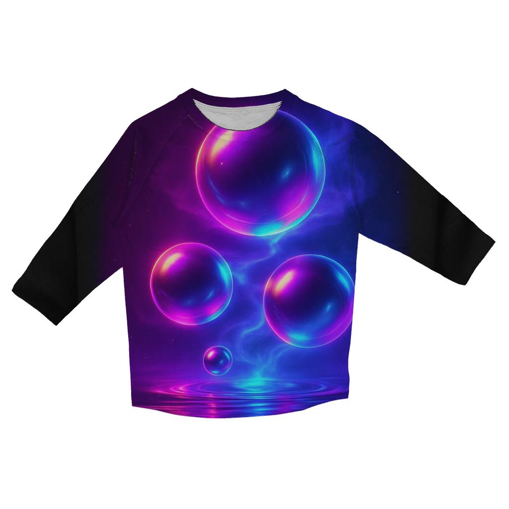 Neon Tidal Orbs stylish quarter sleeve tops