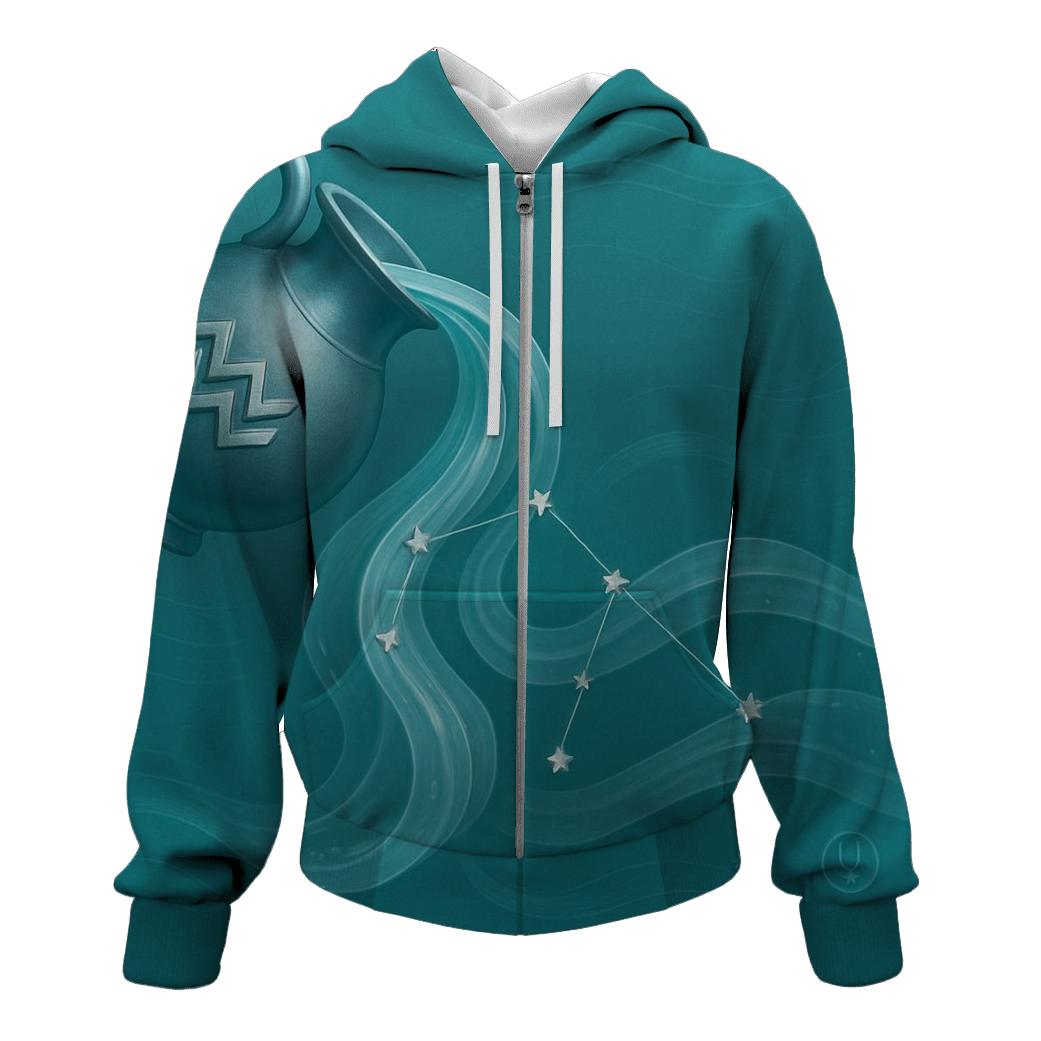 Aquarius Water Bearer Wave Chart pullover hoodies