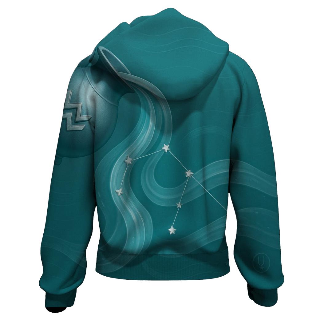 Aquarius Water Bearer Wave Chart pullover hoodies