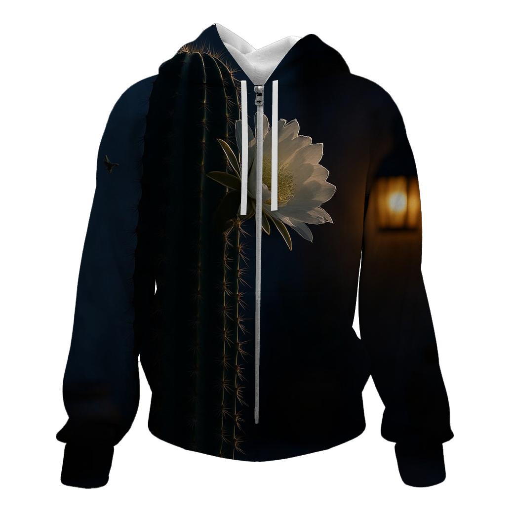 Cactus Bloom In Moonlit Courtyard pullover hoodies