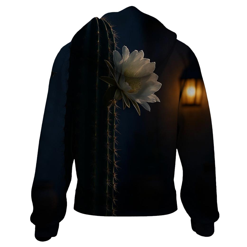 Cactus Bloom In Moonlit Courtyard pullover hoodies