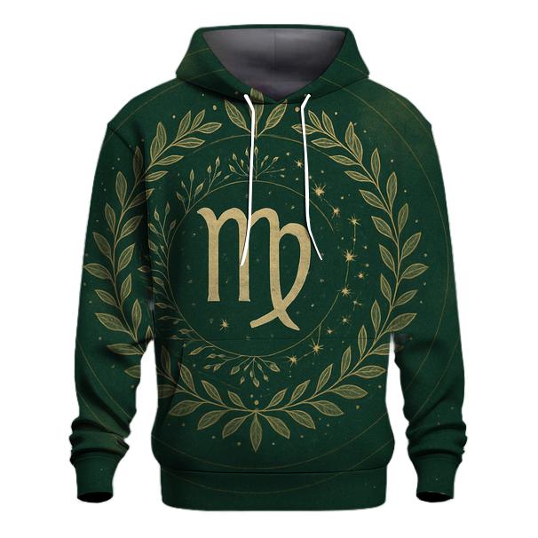 Celestial Virgo Earth Mandala embroidered hoodies