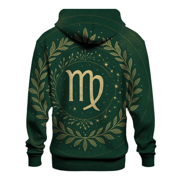 Celestial Virgo Earth Mandala embroidered hoodies