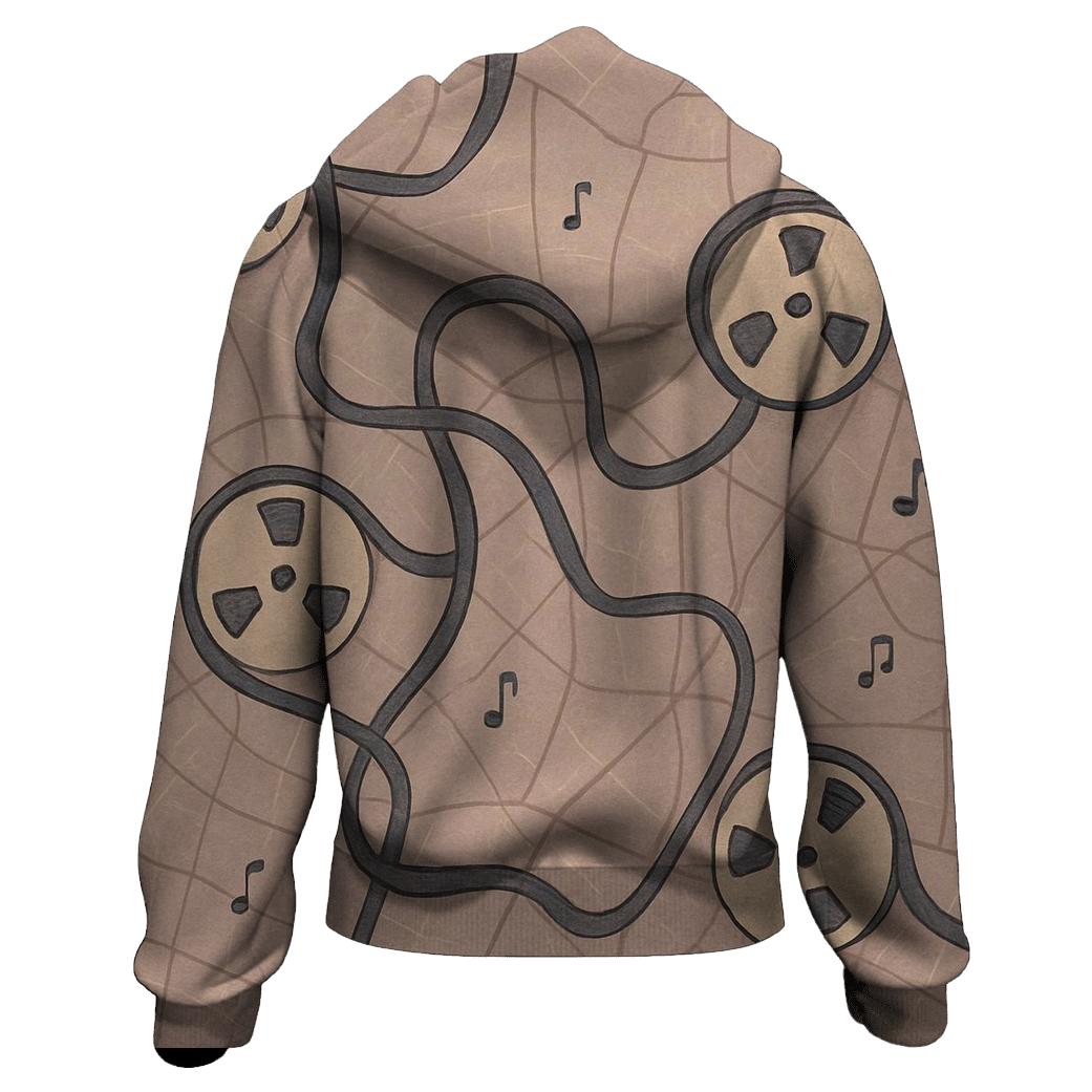 Tape Rewind Map printed hoodies