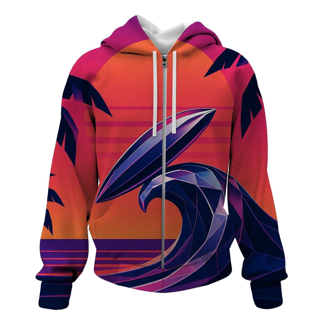 Retro Wave Surf Sunset hoodies fashion
