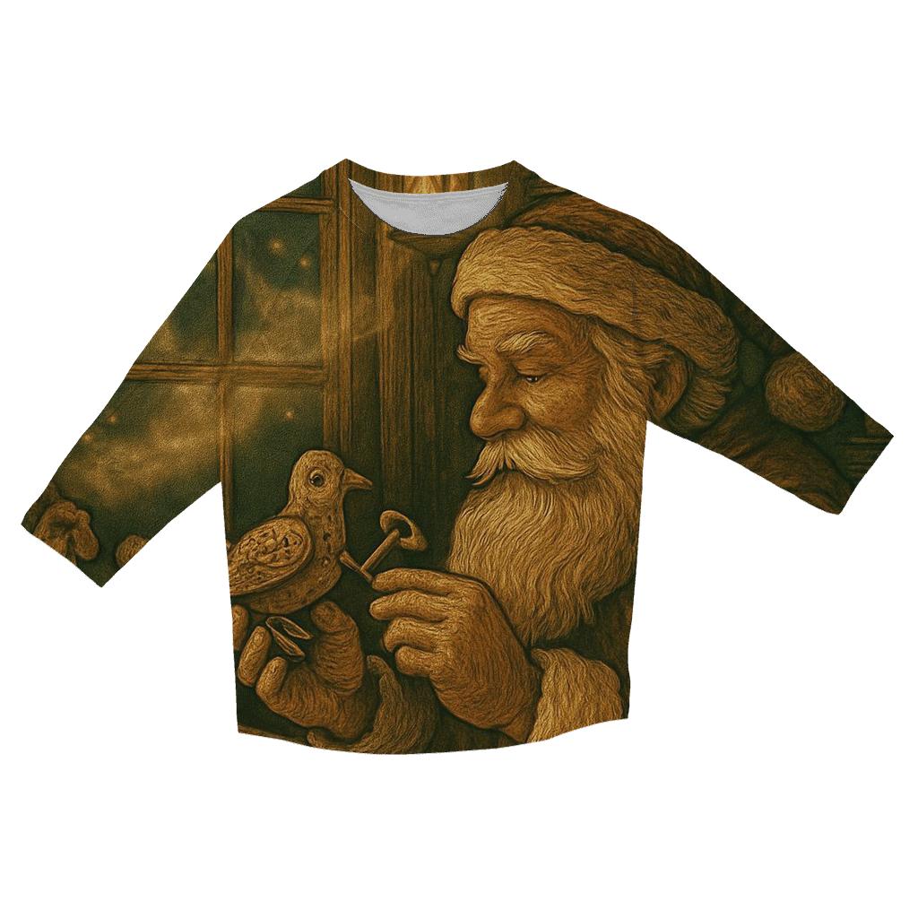 Woodland Toymaker Santa personalized 3/4 sleeve tees