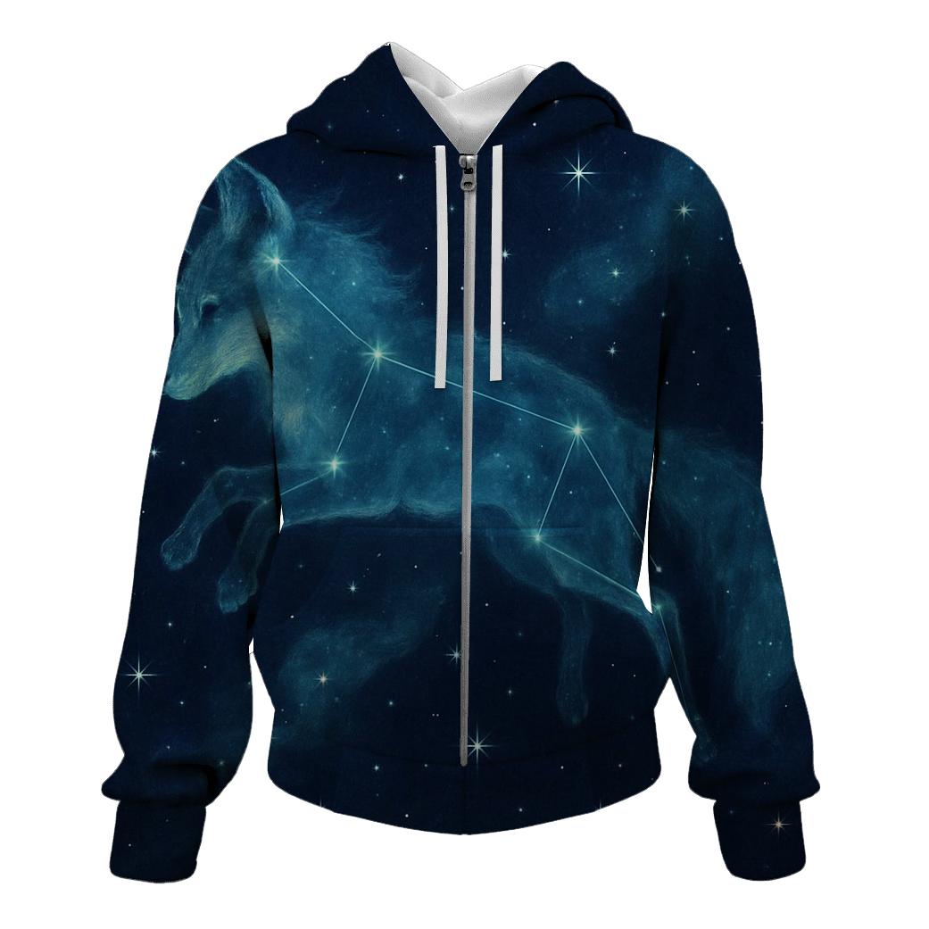 Celestial Fox Constellation printed hoodies