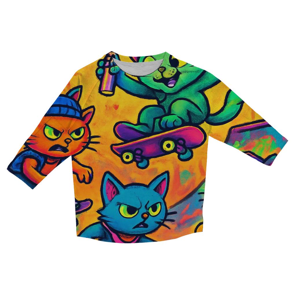 Skater Punk Alley Kittens cotton quarter sleeve shirts