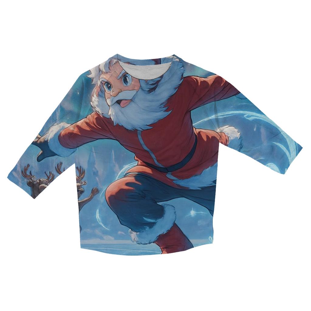 Frostbound Skate Santa fashion 3/4 sleeve shirts