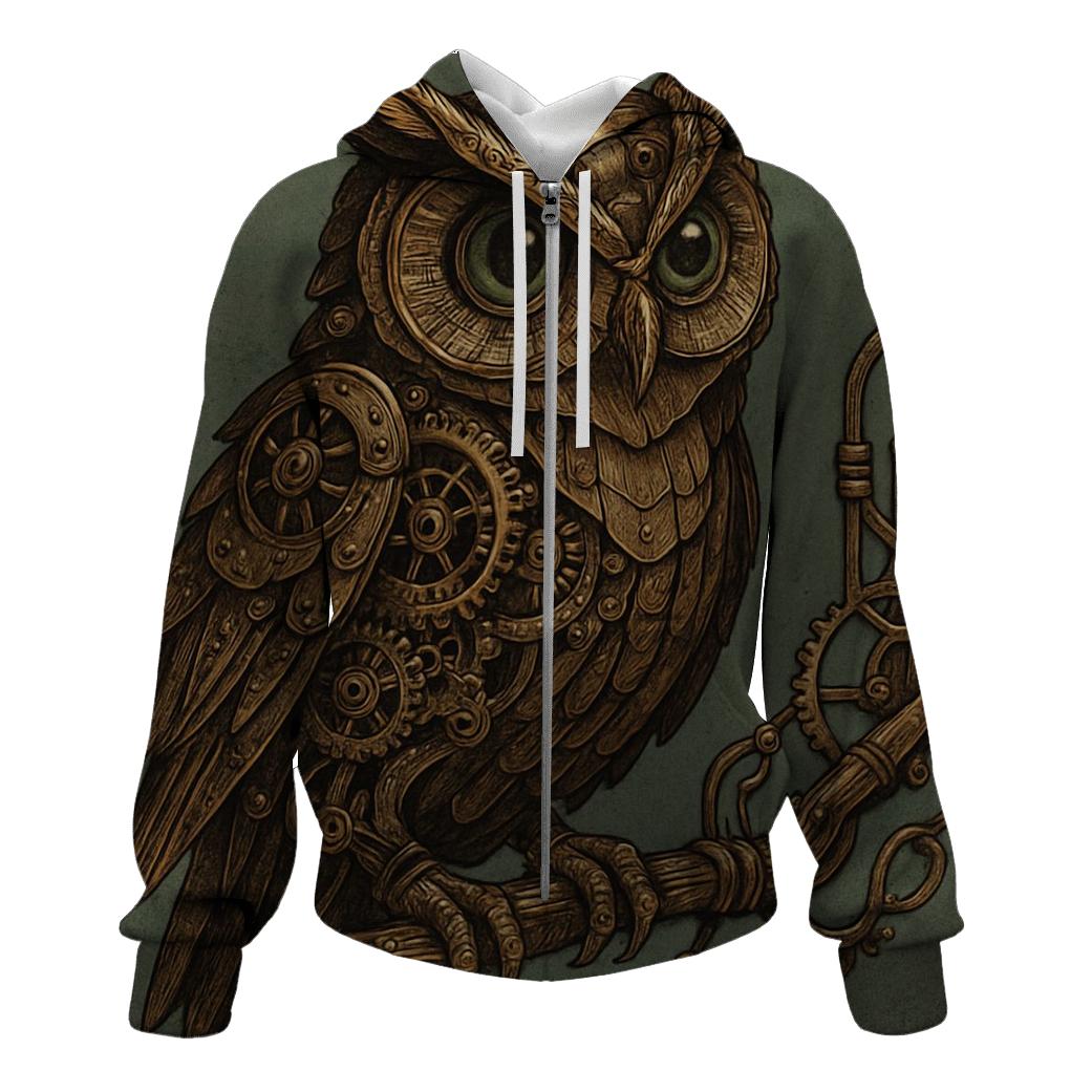 Industrial Clockwork Owl heavyweight hoodies