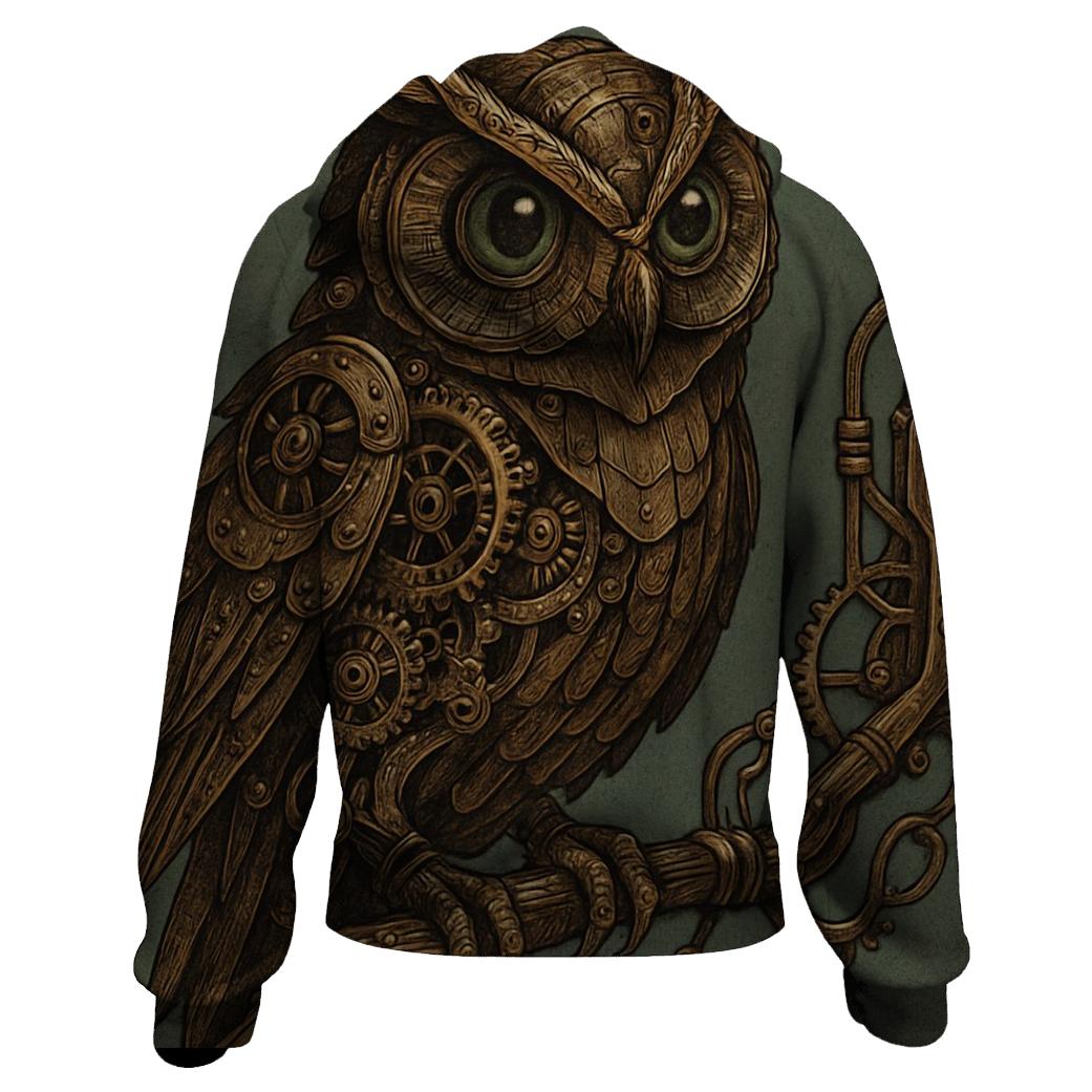 Industrial Clockwork Owl heavyweight hoodies