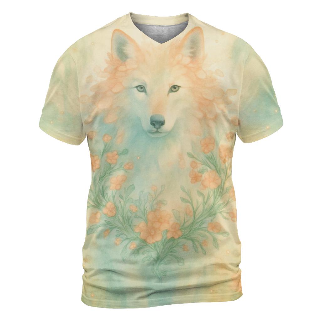 Blooming Spiritwolf statement graphic shirts