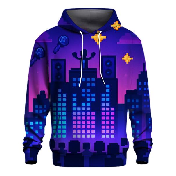 Pixel Concert Skyline heavyweight hoodies