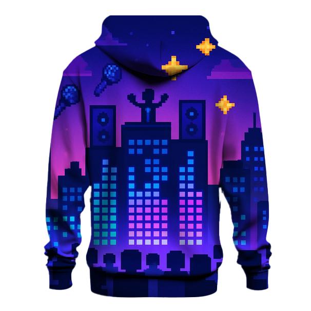 Pixel Concert Skyline heavyweight hoodies