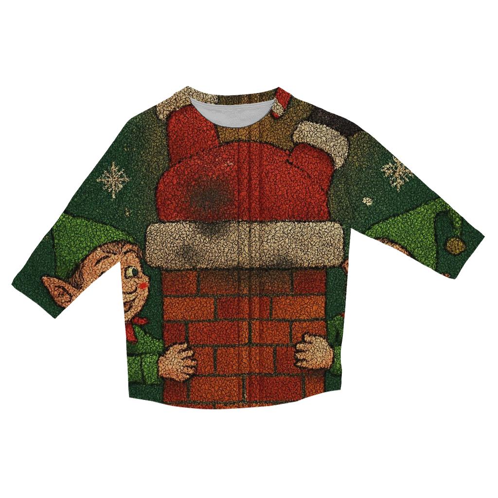 Santa Stuck In Chimney Confessional custom 3/4 sleeve shirts