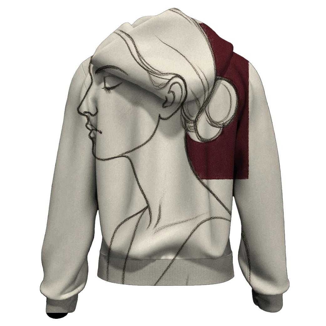 Minimal Line Art Portrait printed hoodies