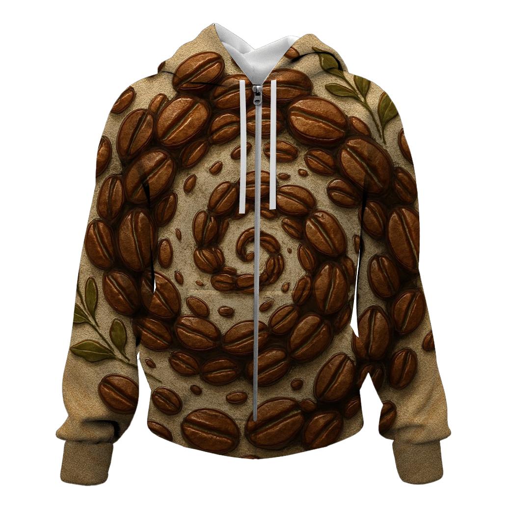 Bean Spiral Crest embroidered hoodies