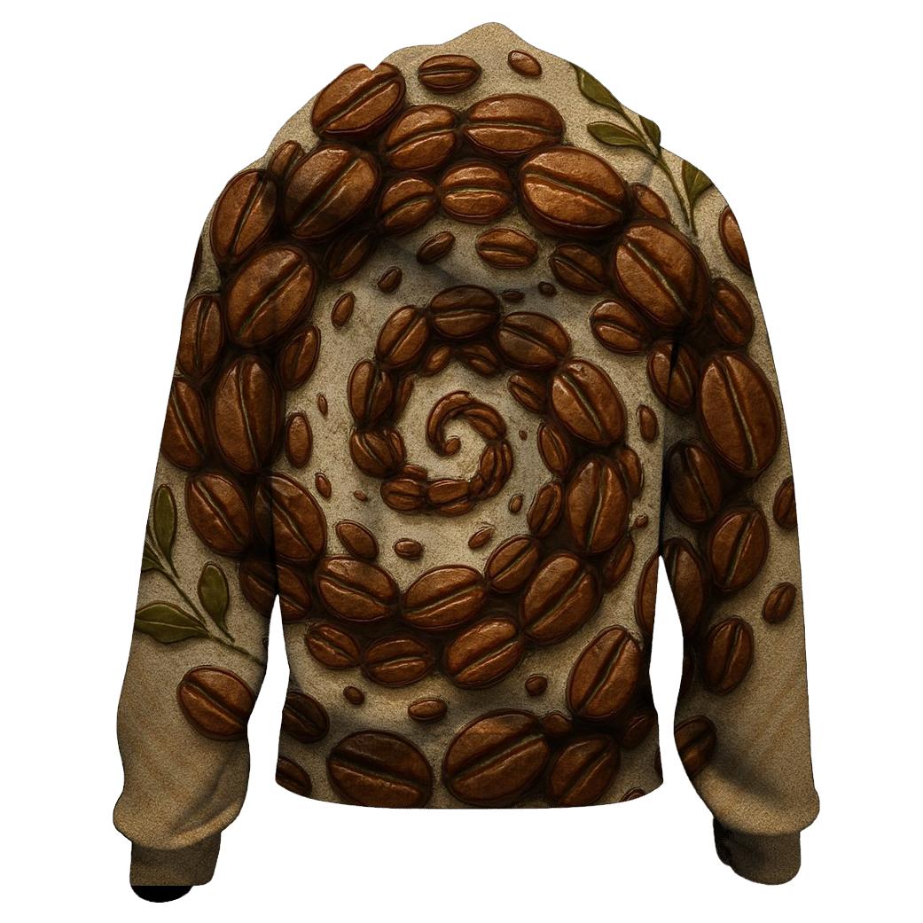 Bean Spiral Crest embroidered hoodies