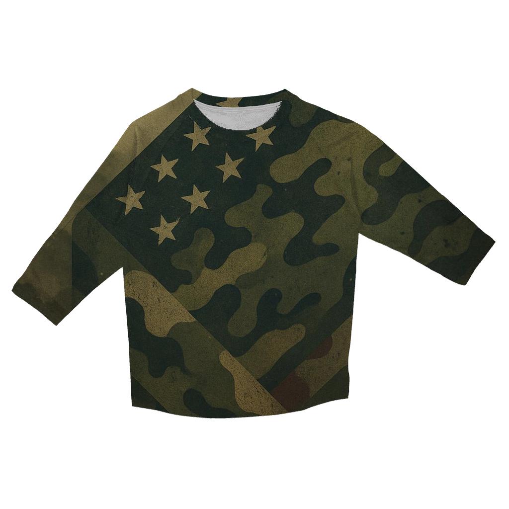 Camouflage Stars trendy 3/4 sleeve tops