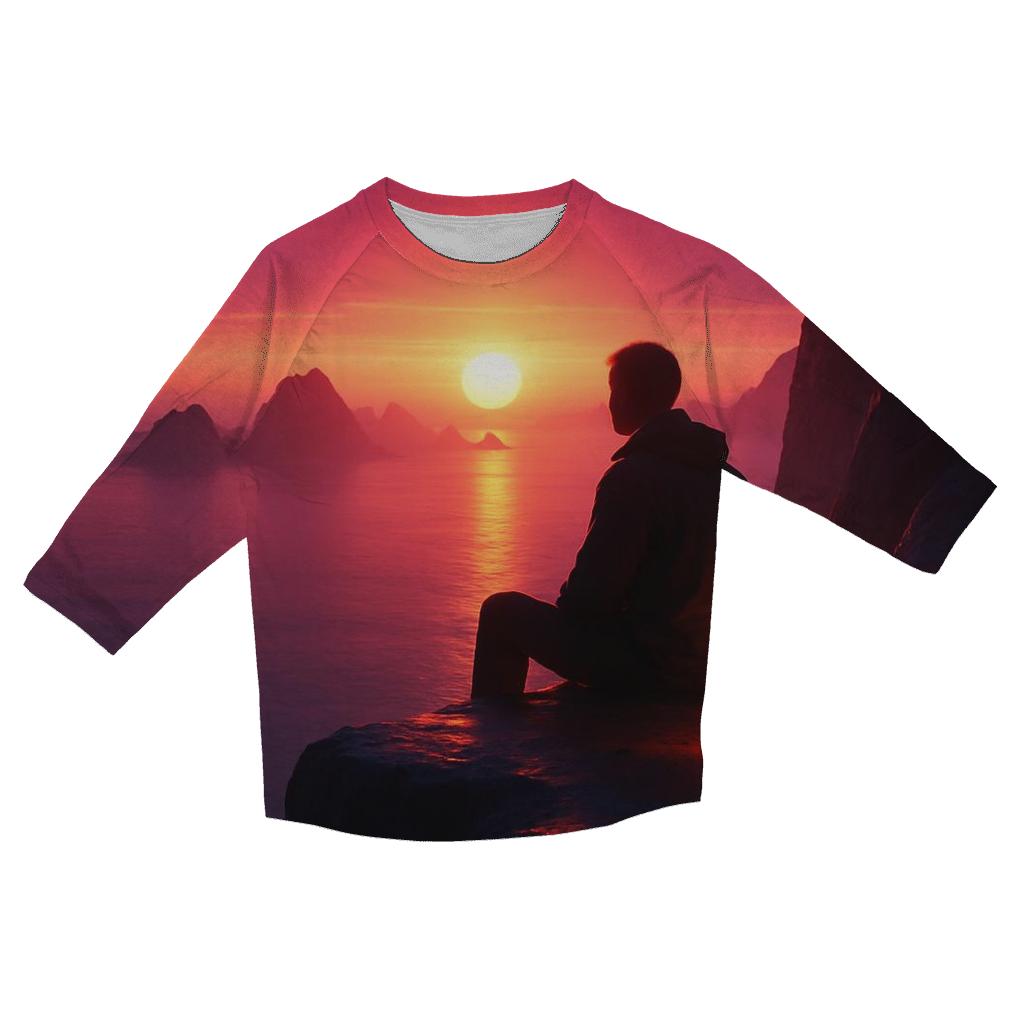 Crimson Twilight Overlook custom 3/4 sleeve shirts