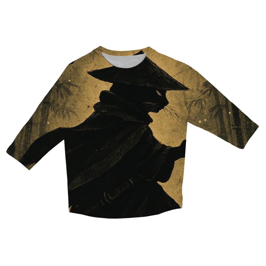 Samurai Lantern Night Cat stylish quarter sleeve tops